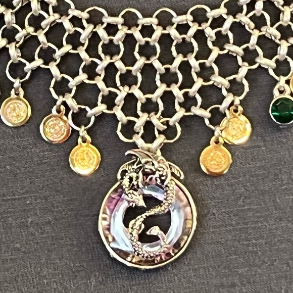 “Smaug’s Treasure" Dragon Handmade Chainmail Necklace The Hobbit Fantasy Tolkien - Picture 5 of 16